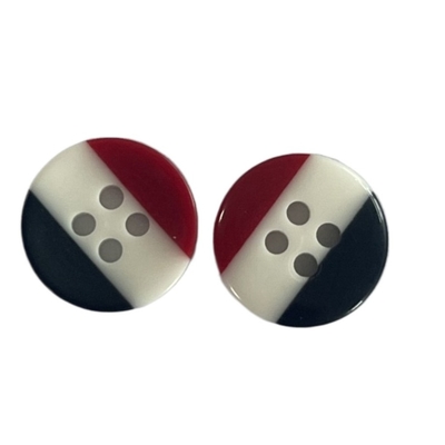 Modifique el agujero combinado tricolor plástico 4 de los botones para requisitos particulares de camisa del diseño en 20L para la ropa de la camisa