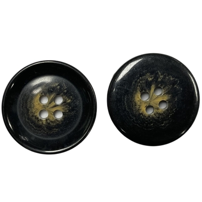 40L 4 agujerean el botón de cuerno de imitación semi brillante con Rim Black Color