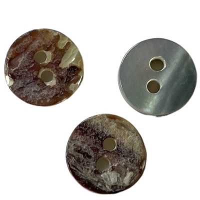 Costura y ODM natural material de los agujeros de DIY Shell Buttons 16L dos