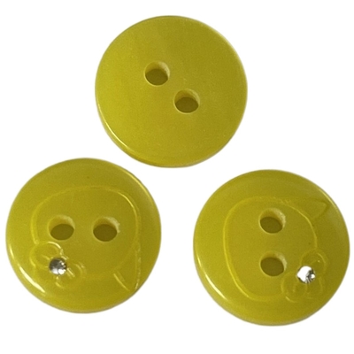 Color amarillo Diy de Crystal Buttons 18L de la camisa de la resina falso para la camisa de costura