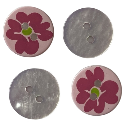 Botones plásticos impresos de seda de la suposición de las flores coloridas con el agujero 2 en 26L para los accesorios de la ropa