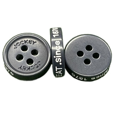 botones de la tiza de Logo Round Plastic Buttons Engraved Front Logo Four Hole Little Rim del lado que colorean 0.15g