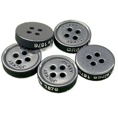botones de la tiza de Logo Round Plastic Buttons Engraved Front Logo Four Hole Little Rim del lado que colorean 0.15g