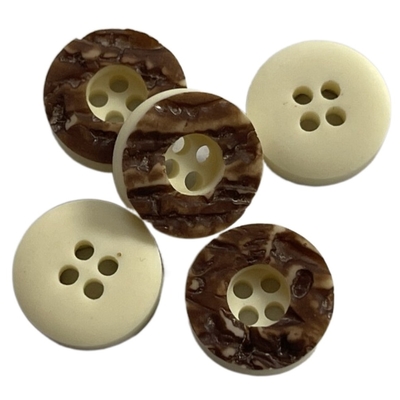 Agujero de Shell Buttons With Concave Central cuatro de la falsificación del poliéster en 18L para la costura de la camisa