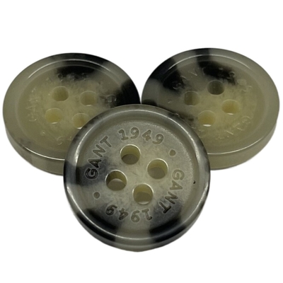 26L grabó el color de Brown del agujero del borde 4 de Logo Fake Horn Button With