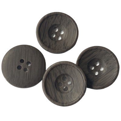 El poliéster de madera de imitación abotona los agujeros 32L 4 con poco Rim For Sewing
