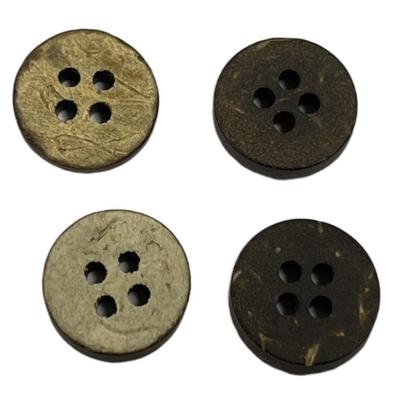 4 botones materiales naturales de costura de la ropa del agujero que hacen punto 11m m/botones del coco