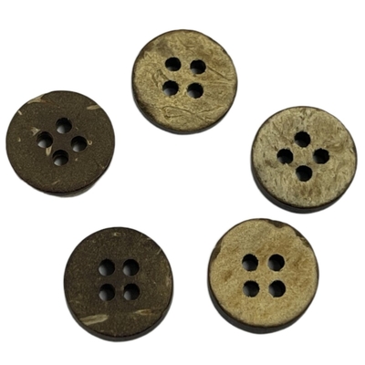 4 botones materiales naturales de costura de la ropa del agujero que hacen punto 11m m/botones del coco