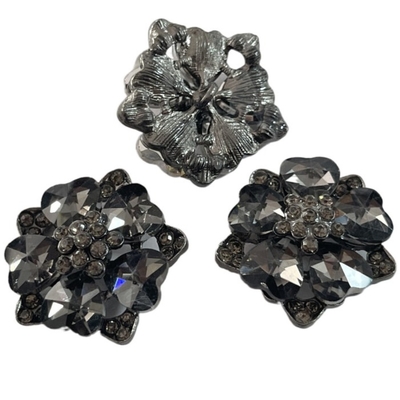 botones de caña de lujo del metal 40L 2.3g con falso Crystal Use Plastic Flower Buttons
