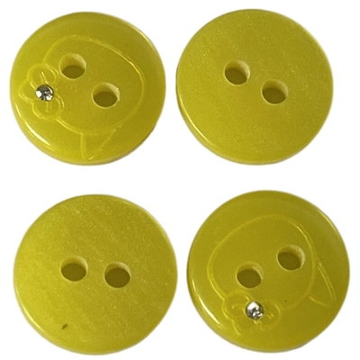 Color amarillo Diy de Crystal Buttons 18L de la camisa de la resina falso para la camisa de costura