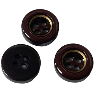 Impresión Rim Plastic Resin Buttons In de oro de Silked central para la costura de la camisa de la blusa