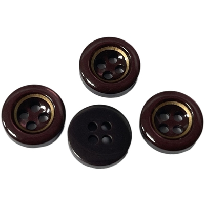 Impresión Rim Plastic Resin Buttons In de oro de Silked central para la costura de la camisa de la blusa