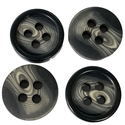 Dull Finished Fake Horn Buttons con el borde negro 28m m utiliza en la chaqueta de la capa de la prendas de vestir exteriores