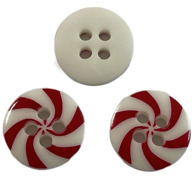 Botones blancos de la tiza con la impresión de seda roja 20L para las blusas de la camisa