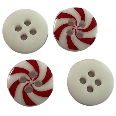 Botones blancos de la tiza con la impresión de seda roja 20L para las blusas de la camisa